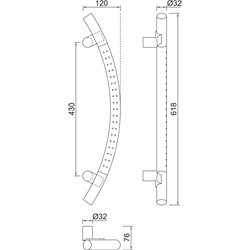 greenteQ Türgriff TG13.ER 618/430/76 fein matt und poliert inkl.BA 15.EU H/K/A 2x45mm Produktbild BIGSKZ L