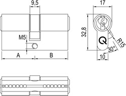 greenteQ Doppelzylinder SX110 GF 40/70 m.3 Schl. gs2 Produktbild BIGSKZ L