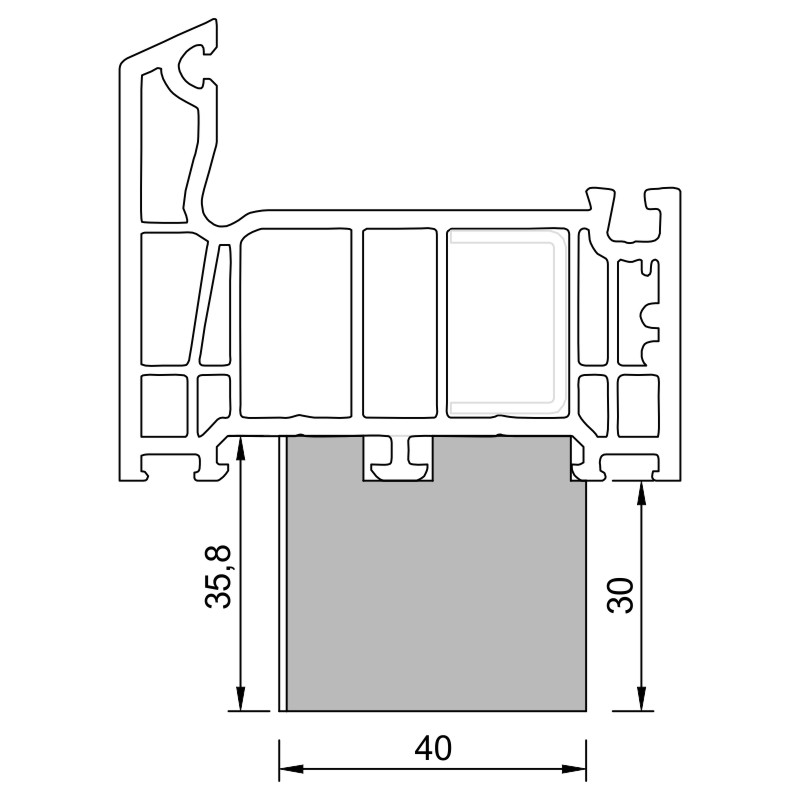 greenteQ Window sill connection insulation professional l highly insulating 0.95 U-value, 2350 x 40 x 30 product photo BIGANW L