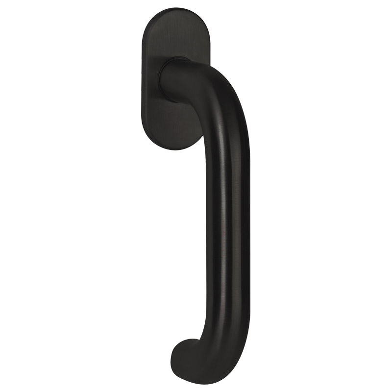 greenteQ Window handle FG60.FRS.ER.RAL900	5 black coated RAL9005, pin length product photo BIGPIC L