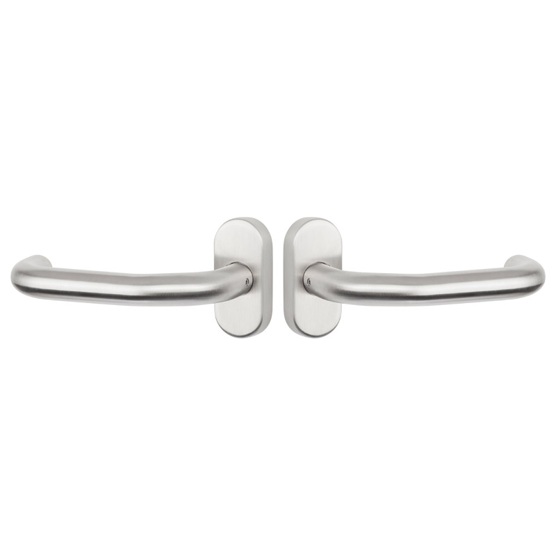 greenteQ lever handle pair DG60H.V.FS.AP.ER.OR	S Stainless steel fine matt, TS 45-85 mm square product photo BIGPIC L