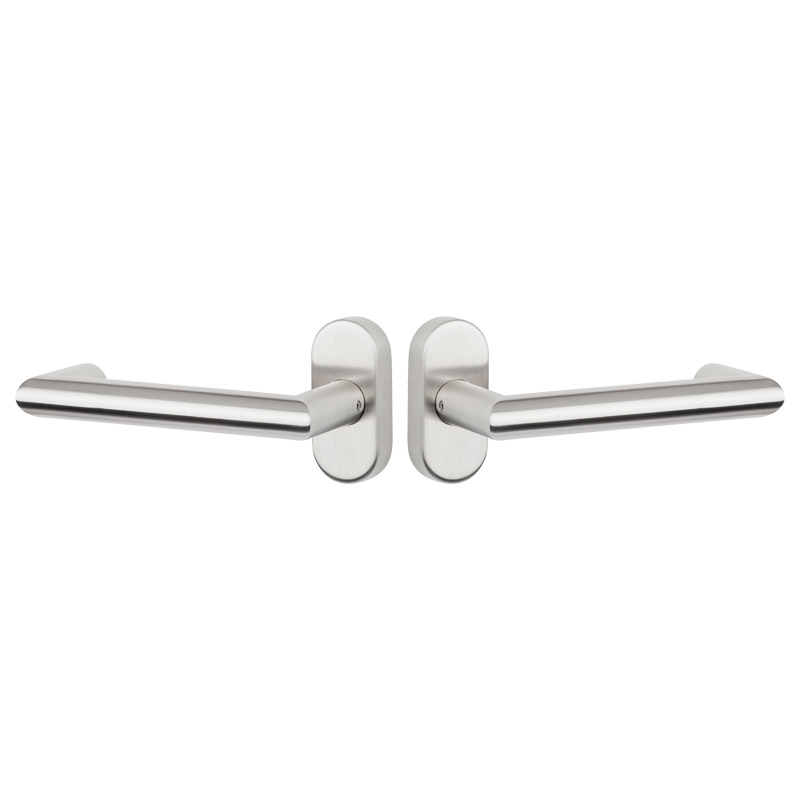 greenteQ lever handle pair DG80H.FS.AP.ER.ORS 	Stainless steel fine matt, TS 35-85 mm square product photo BIGPIC L