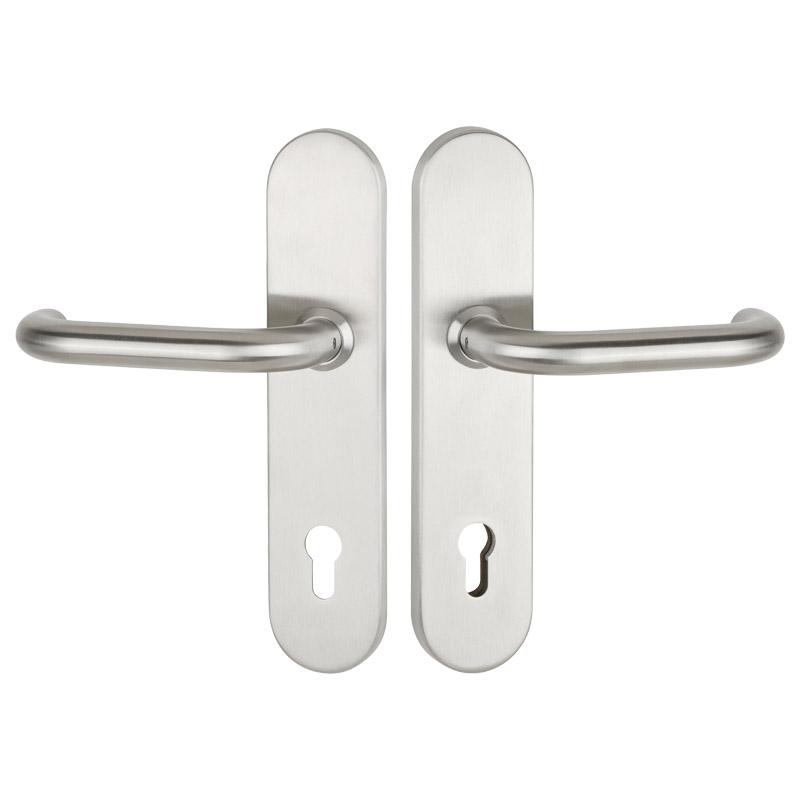 greenteQ entrance door protection lever handle	DG60.S216.ER.NS Stainless steel fine m product photo BIGPIC L