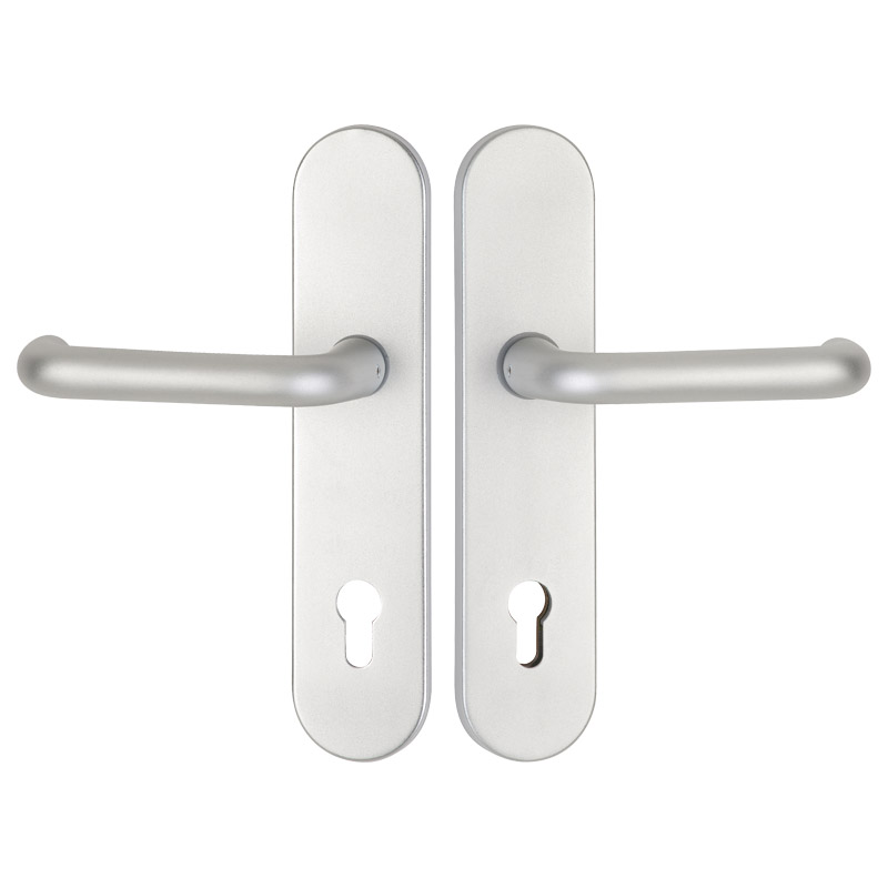 greenteQ Front entrance door-protection lever handle	DG60.S216.AL.F1.NS Aluminium sil product photo BIGPIC L