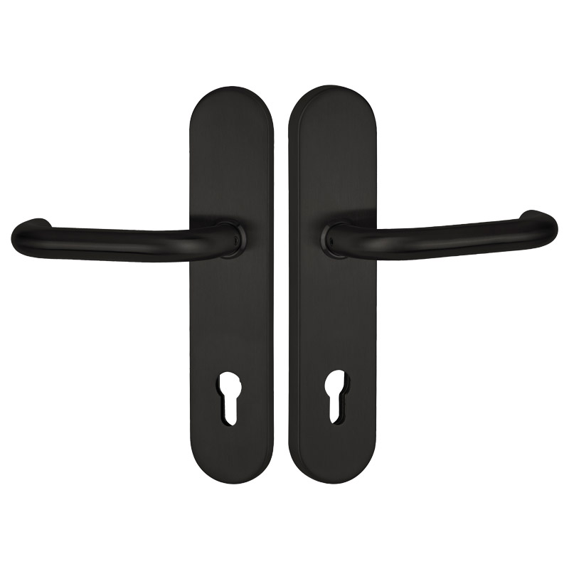 greenteQ entrance door protection lever handle	DG60.S216.ER.RAL9005.NS Stainless steel product photo BIGPIC L