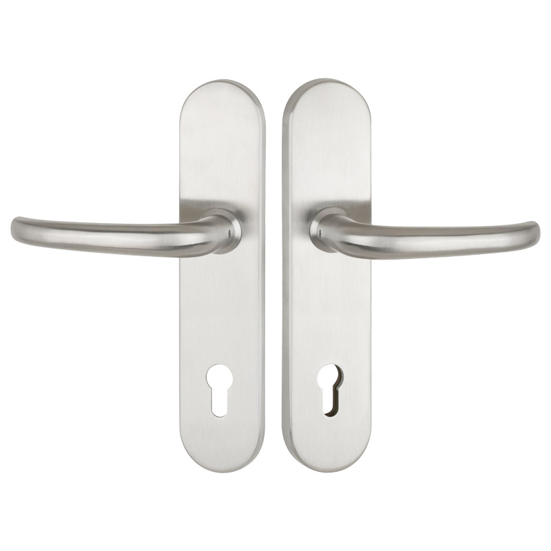 greenteQ entrance door protection lever handle DG65.S216.ER.NS Stainless steel fine m product photo BIGPIC L