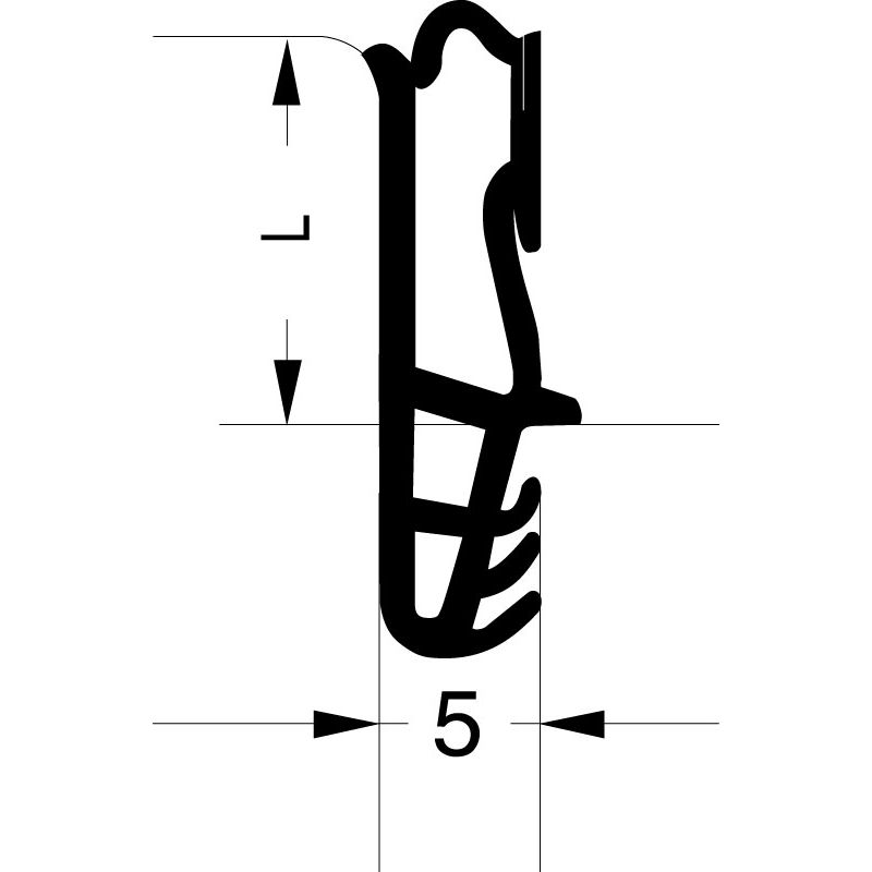 greenteQ Front door gasket 12 TPE-V white V	E100 product photo BIGSKZ L