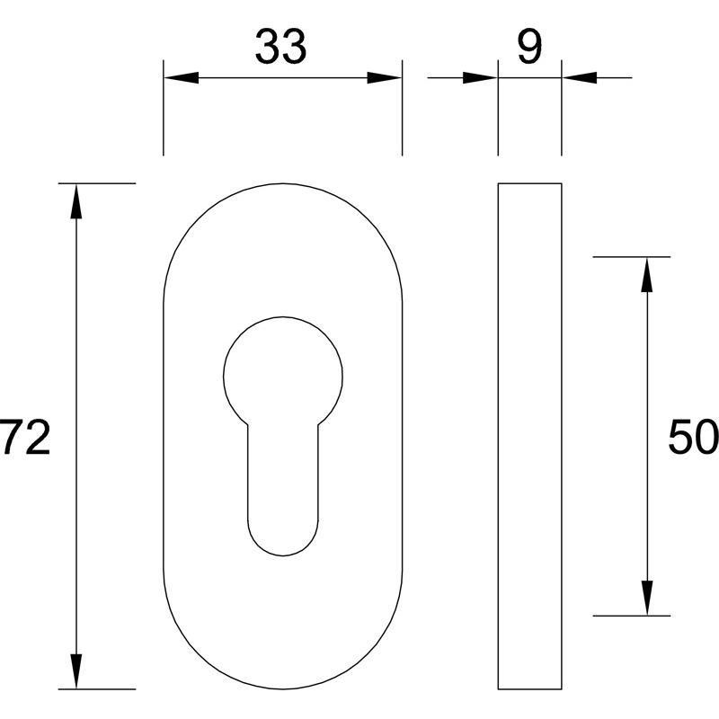 greenteQ Sliding rosette PZ oval 9mm AL R	al 8019 product photo BIGSKZ L