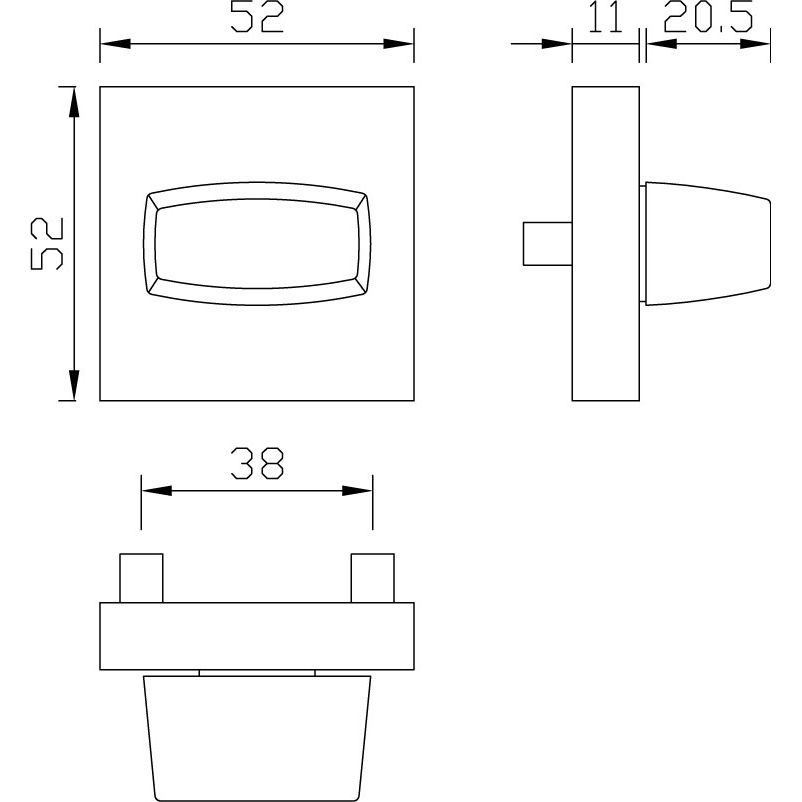 greenteQ Rotary knob on rectangular rosette 	mont ER product photo BIGSKZ L