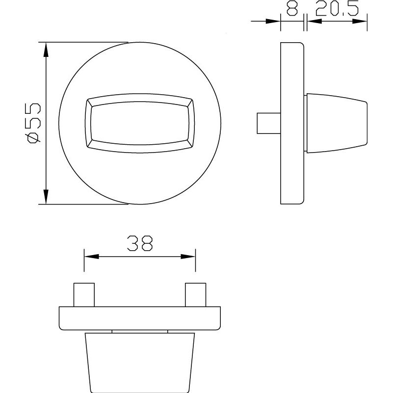 greenteQ Rotary knob on round rose mo	nt ER product photo BIGSKZ L