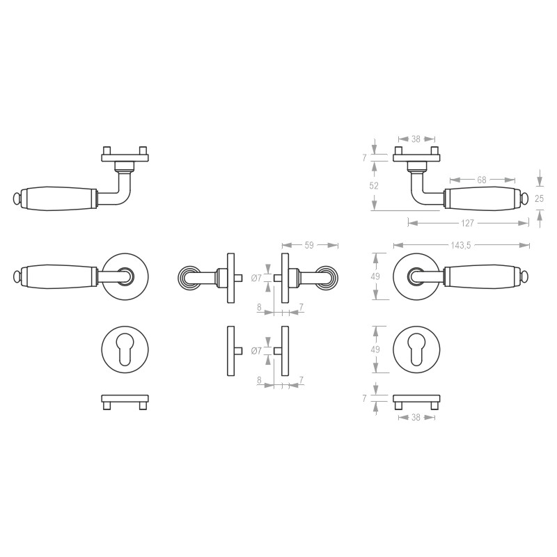 greenteQ Room door set DG 87L.MS.RS product photo BIGSKZ L