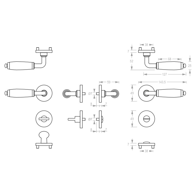 greenteQ Room door set DG 84L.MS.RS product photo BIGSKZ L