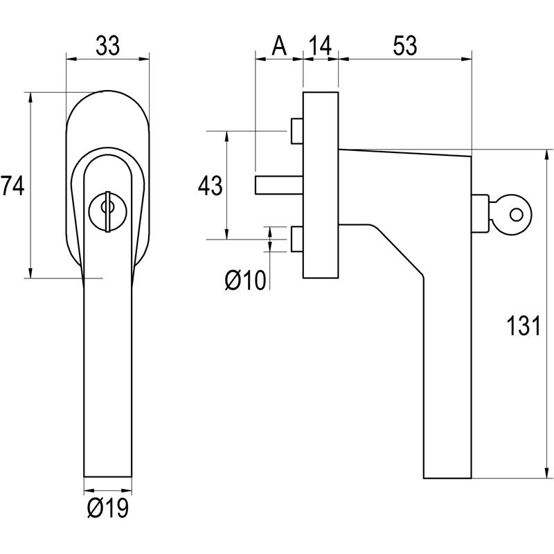 greenteQ Window handle FG61.SG200.ER lockable - 200NM incl. screws product photo BIGSKZ L