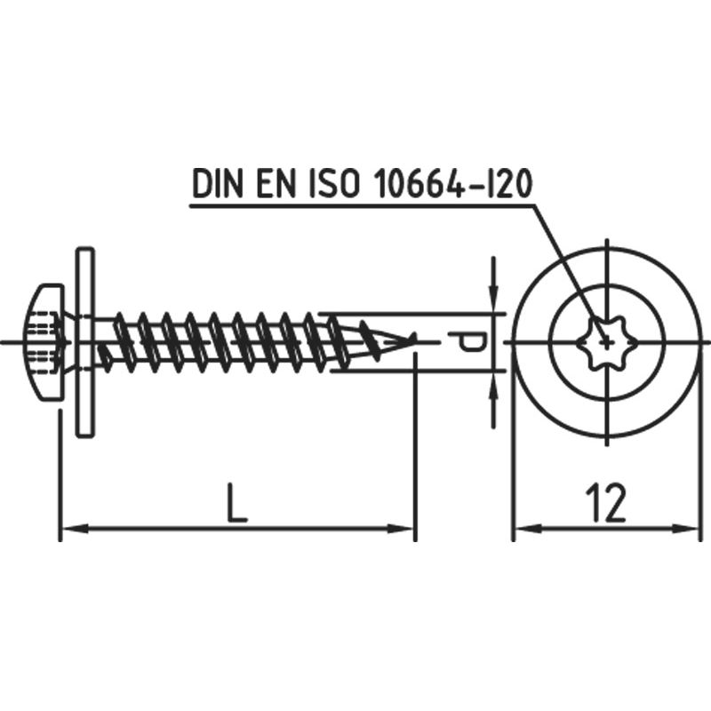 greenteQ FB screw 3.9x22 TX15 w.Polys	ch A2 white VE50 Produktbild BIGSKZ L