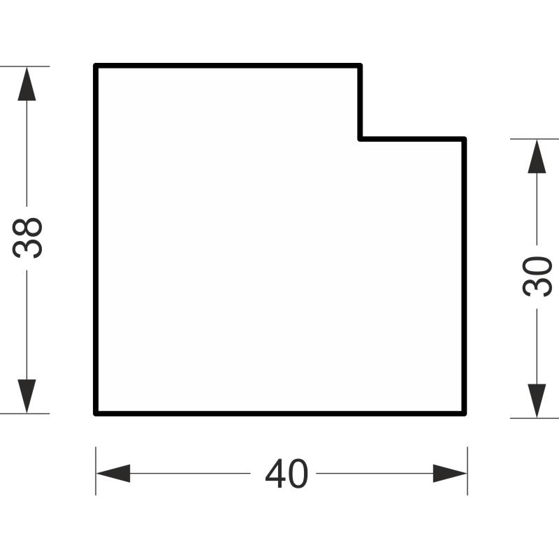 greenteQ Window sill connection insulating profile	l highly insulating 0.95 U-value, 2350 x 40 x 30 product photo BIGSKZ L