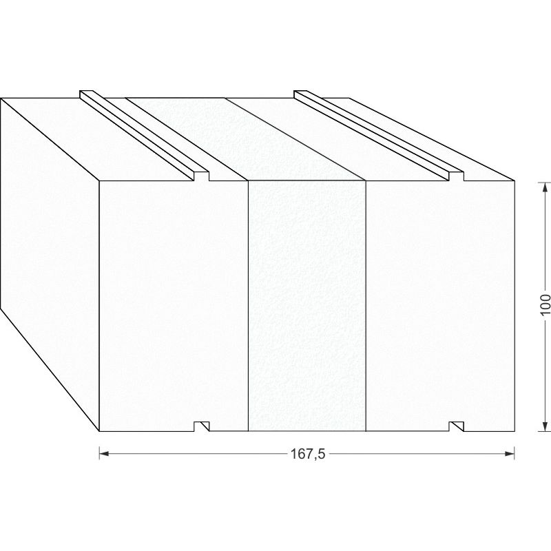 greenteQ Substructure Insulation Profile Lift&Slide	door 2350x100/103x168.5, milled, without PV product photo BIGSKZ L