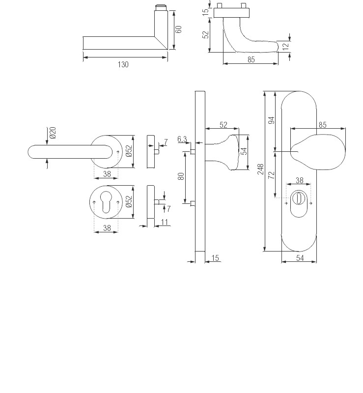 greenteQ Residential entrance door-combination guard	z-changeable set DG61.S216.ZA.ER.NSKWK product photo BIGSKZ L