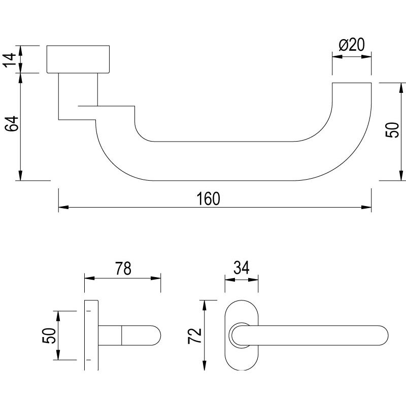 greenteQ Handle hole part DG60A.ER.ORS.LT	 fine matt product photo BIGSKZ L