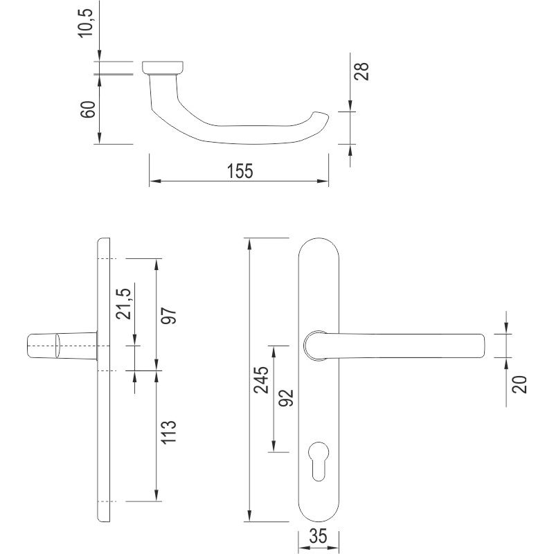 greenteQ narrow frame half frame DG58.ER.SS. IN PZ 92 fine matt product photo BIGSKZ L