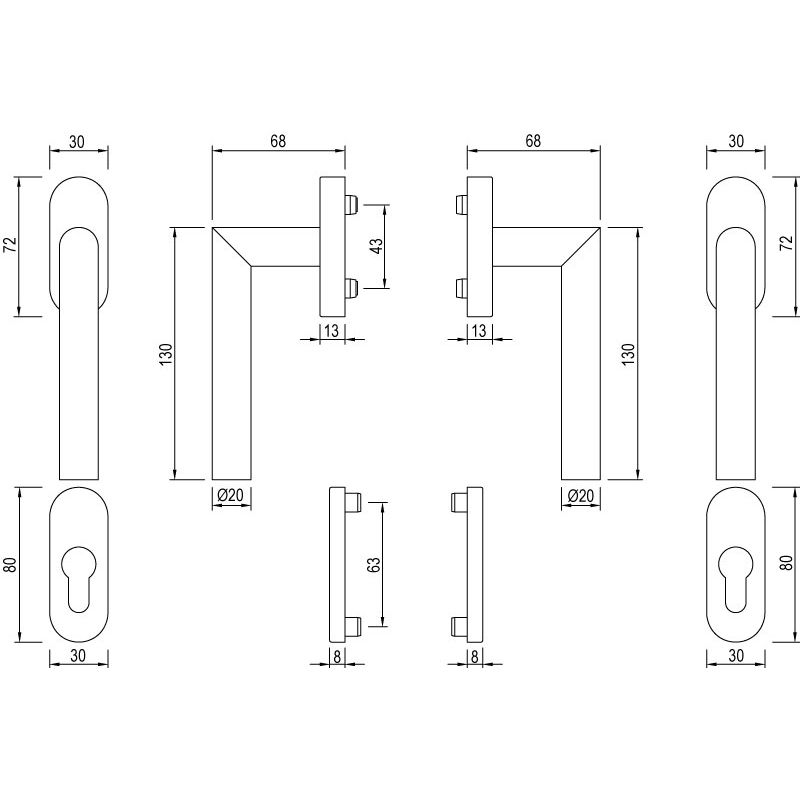 greenteQ Balcony door set BTG61.GR.GR.ER product photo BIGSKZ L