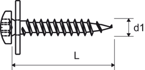 greenteQ Window sill screw PZ with PA, sheet metal screw thread product photo BIGSKZ L