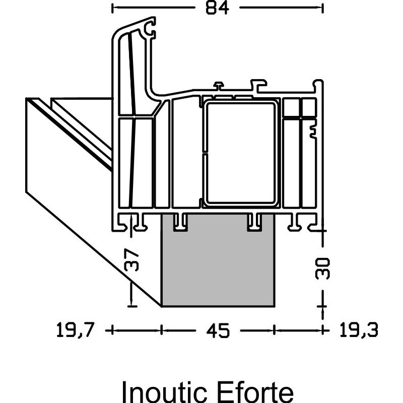 greenteQ Perfil aislante para unión de alféizares, altamente aislante, valor U 0,84, 2350 x 45 x 30 mm, apto para Inoutic Eforte foto del producto BIGANW L