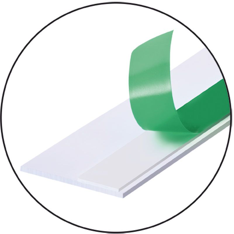 Lamas planas de PVC greenteQ con esquinas redondeadas y cinta de espuma adhesiva foto del producto BIGDET L