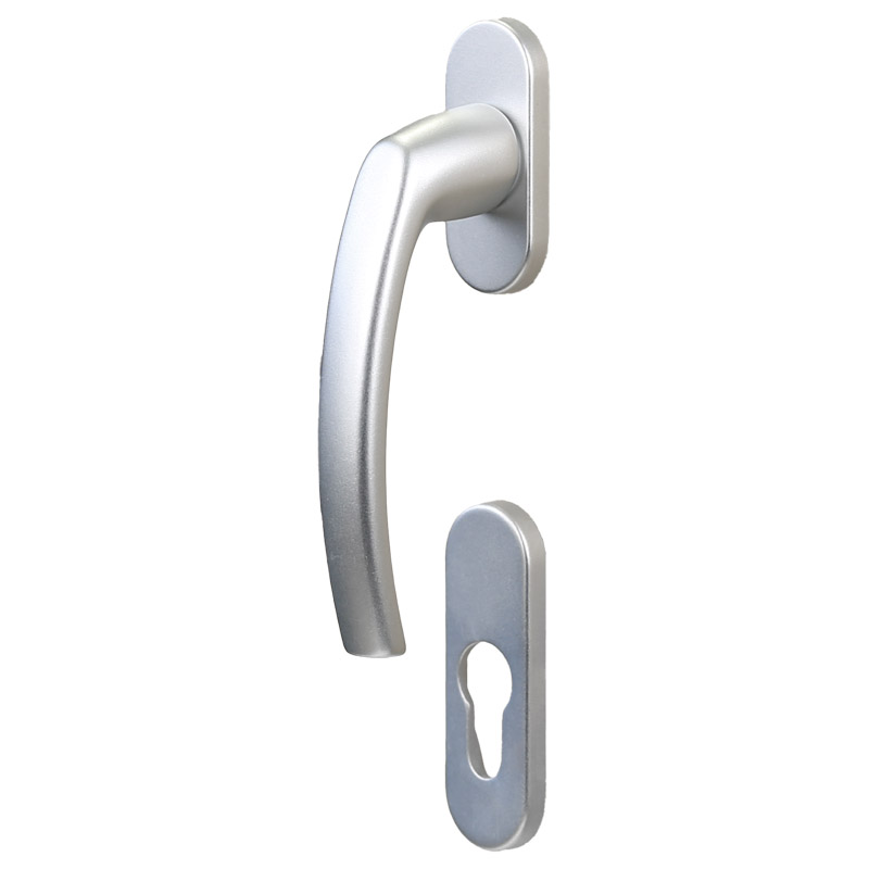 greenteQ Juego para media puerta de balcón BTHG31.GR-A.AL F1, exterior, leva 10 mm, eje cuadrado M5 / 7 mm, PZ foto del producto BIGPIC L