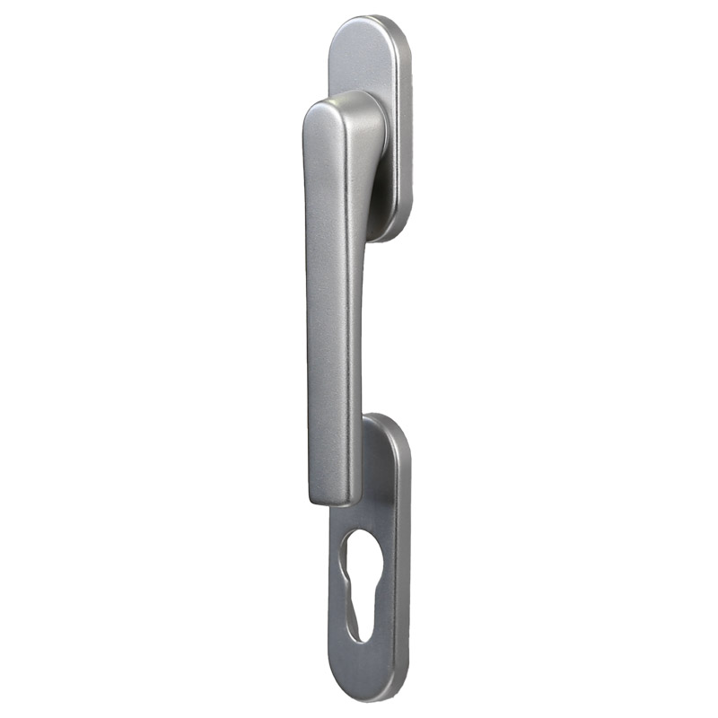 greenteQ Juego para media puerta de balcón BTHG31.RR-A.AL F9, manilla plana exterior, leva 10 mm, eje cuadrado M5 / 7 mm, PZ foto del producto BIGPIC L