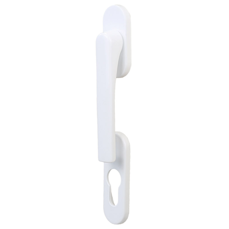 greenteQ medio juego para puerta balconera BTHG31.RR-A.AL F9016, tirador plano exterior, leva de 10 mm, eje cuadrado M5 / 7 mm, PZ foto del producto BIGPIC L