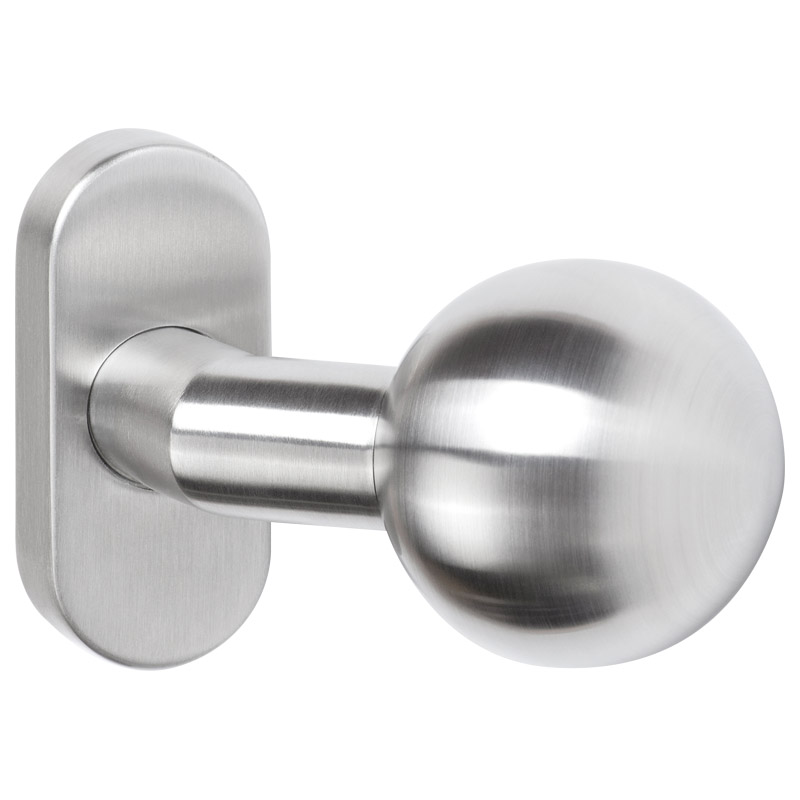 greenteQ Pomo de puerta TK.KK.ER.ORS.GK.D Pomo de bola giratorio con manivela, para eje cuadrado de 8 mm acero inoxidable fino mate foto del producto BIGPIC L