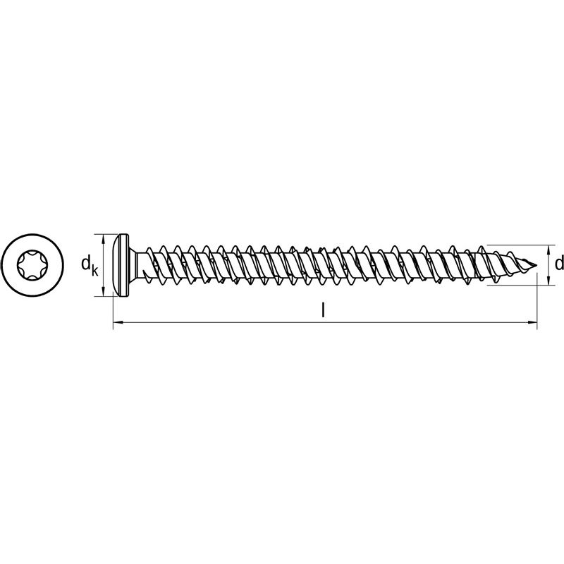 Q F. Tornillo marco T30 7,5x182 FK RC2 foto del producto BIGSKZ L