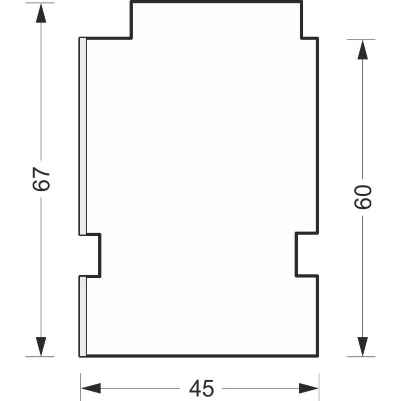 greenteQ Perfil aislante de conexión de alféizar para ETICS altamente aislante con valor U de 0,84, 2350 x 45 x 60 mm, 1 mm PVC blanco por una cara, a foto del producto BIGSKZ L
