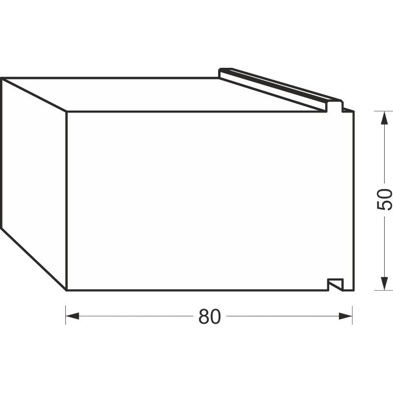 greenteQ Perfil aislante bajo alféizar 2350x50/53x80, fresado, sin revestimiento de PVC foto del producto BIGSKZ L