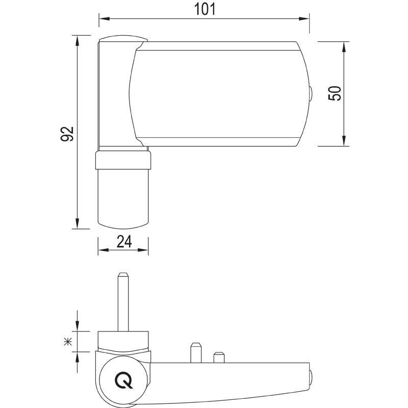 bisagra para puerta greenteQ TB 100.ZD.K 18,5-21,5 marrón/8019 foto del producto BIGSKZ L