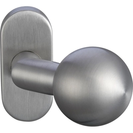 greenteQ Pomo de puerta oval coronado giratorio fino mate foto del producto