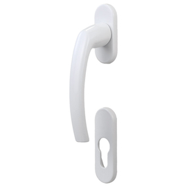greenteQ Juego para media puerta de balcón BTHG31.GR-A.AL F9016, exterior, leva 10 mm, eje cuadrado M5 / 7 mm, PZ foto del producto