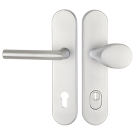 greenteQ Juego de protección para puerta de entrada DG61.S216.ZA.AL.F1.NSWK Aluminio color plata, distancia 92 mm PZ, eje cuadrado 8/10 mm grosor de p foto del producto