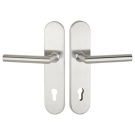 greenteQ Juego de manillería de seguridad para puerta de entrada DG61.S216.ER.NS acero inoxidable mate fino, distancia 92 mm PZ, cuadradillo 8/10 mm g foto del producto