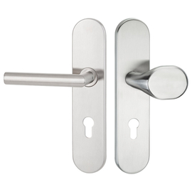 greenteQ Juego de protección contra incendios para puerta de entrada a vivienda DG61.FS.S216.ER.NS Acero inoxidable mate fino, distancia 72 mm PZ, hus foto del producto