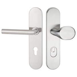 greenteQ Juego de embutir de protección contra incendios para puerta de entrada a vivienda DG61.FS.S216.ZA.ER.NS Acero inoxidable mate fino, distancia foto del producto