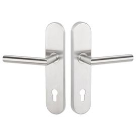 greenteQ juego de manillería de protección contra incendios para puerta de entrada DG61.FS.S216.ER.NS acero inoxidable mate fino, distancia 92 mm PZ, foto del producto
