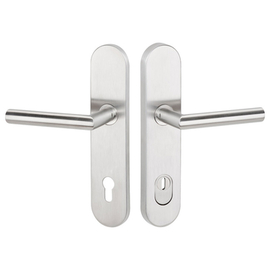 greenteQ Juego de manillería de protección contra incendios para puerta de entrada DG61.FS.S216.ZA.ER.NS Acero inoxidable mate fino, distancia 92 mm P foto del producto