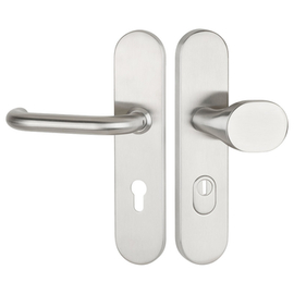 greenteQ Juego de escudos de seguridad para puertas de entrada a viviendas DG60.S216.ZA.ER.NSWK Acero inoxidable mate fino, distancia 72 mm PZ, eje cu foto del producto