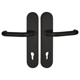 greenteQ Juego de manillería de seguridad para puerta de entrada DG60.S216.ER.RAL9005.NS acero inoxidable con recubrimiento negro mate RAL9005, distan foto del producto