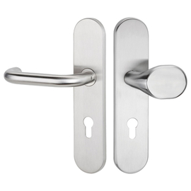 greenteQ Juego para puerta de entrada de vivienda de protección contra incendios DG60.FS.S216.ER.NS Acero inoxidable mate fino, distancia 72 mm PZ, ej foto del producto