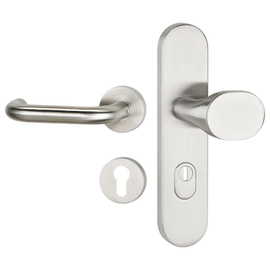greenteQ Juego de protección combinada de puerta de entrada de vivienda y contra incendios DG60.FS.S216.ZA.ER.NSKWK acero inoxidable mate fino, distan foto del producto