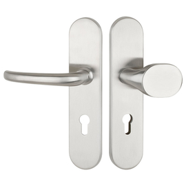 greenteQ Juego de escudos de seguridad para puertas de entrada a viviendas DG65.S216.ER.NSWK Acero inoxidable mate fino, distancia 72 mm PZ, eje cuadr foto del producto