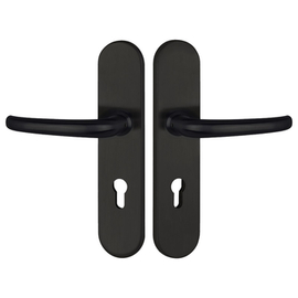 greenteQ Juego de manillería de seguridad para puerta de entrada de apartamentos DG65.S216.ER.RAL9005.NS Acero inoxidable con recubrimiento negro mate foto del producto