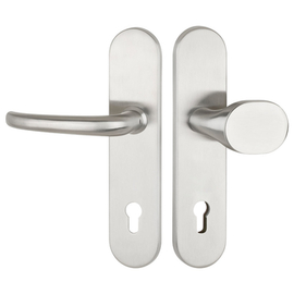 greenteQ Juego para puerta de entrada de seguridad DG65.S216.ER.NSWK Acero inoxidable fino mate, distancia 92 mm PZ, husillo cuadrado 8/10 mm T ürstär foto del producto